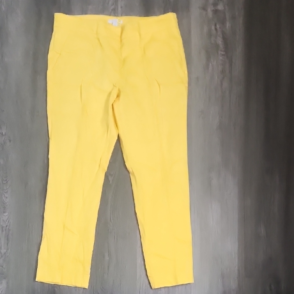 New York & Company Yellow Straight Leg Pants
